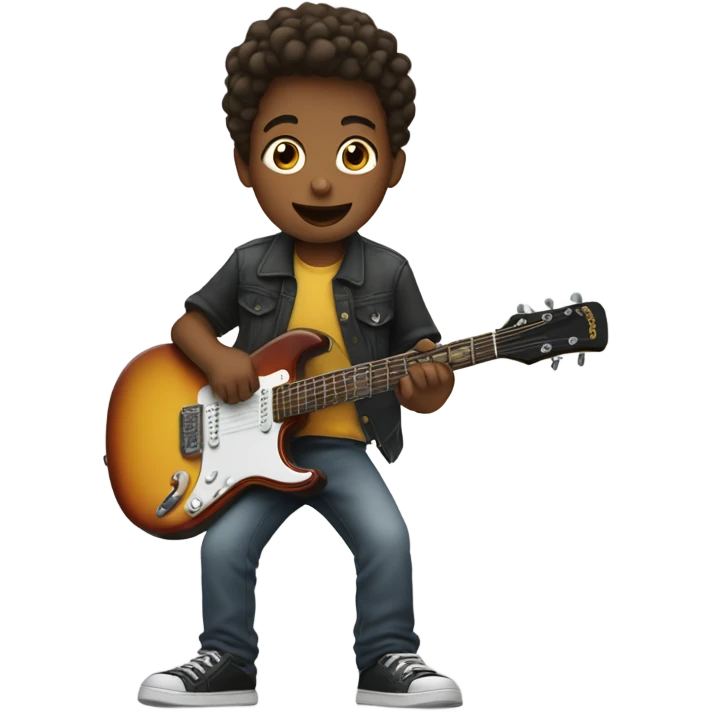 Kid jamming on guitar  emoji