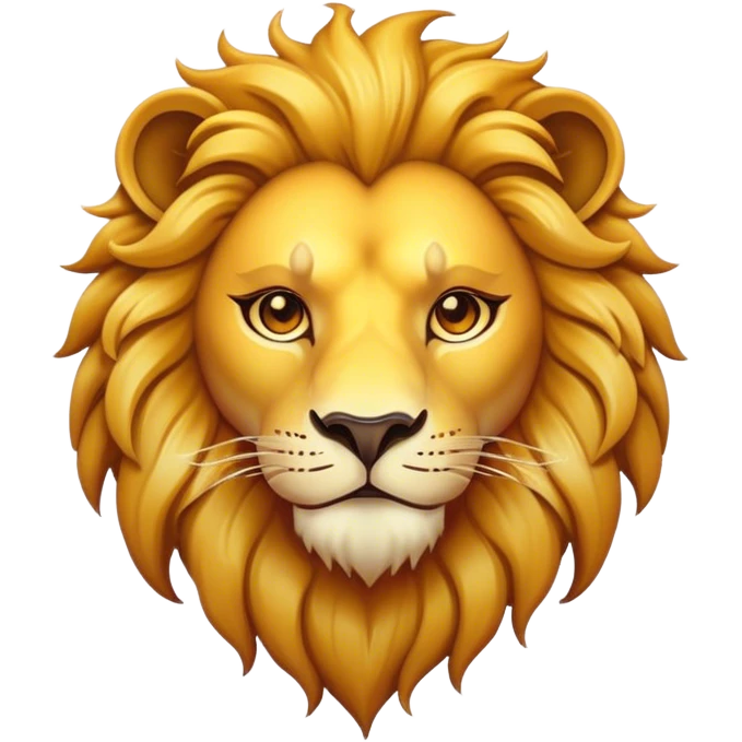Cinematic Lion Emoji, Vibrant and bold, Iconic and striking design, rim lighting effect, golden and amber tones, Simplified yet expressive features, highly detailed, glowing with warm golden hues, high shine, fierce and majestic, stylized with a touch of fantasy, playful and bold, blending realism with charm, soft glowing outline, clean and immaculate design, confident and strong pose, capturing the essence of a lion in an easily recognizable and captivating form, so lively it feels as though it could roar out of the screen! emoji