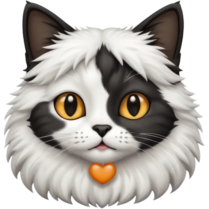 Cute cat black and white stain emoji