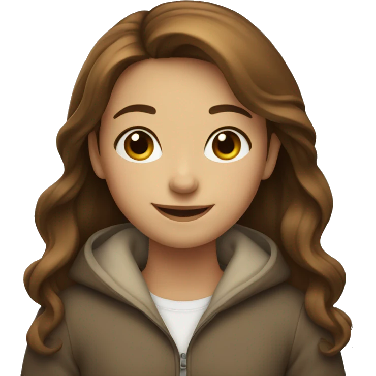smiling girl with brown hair emoji