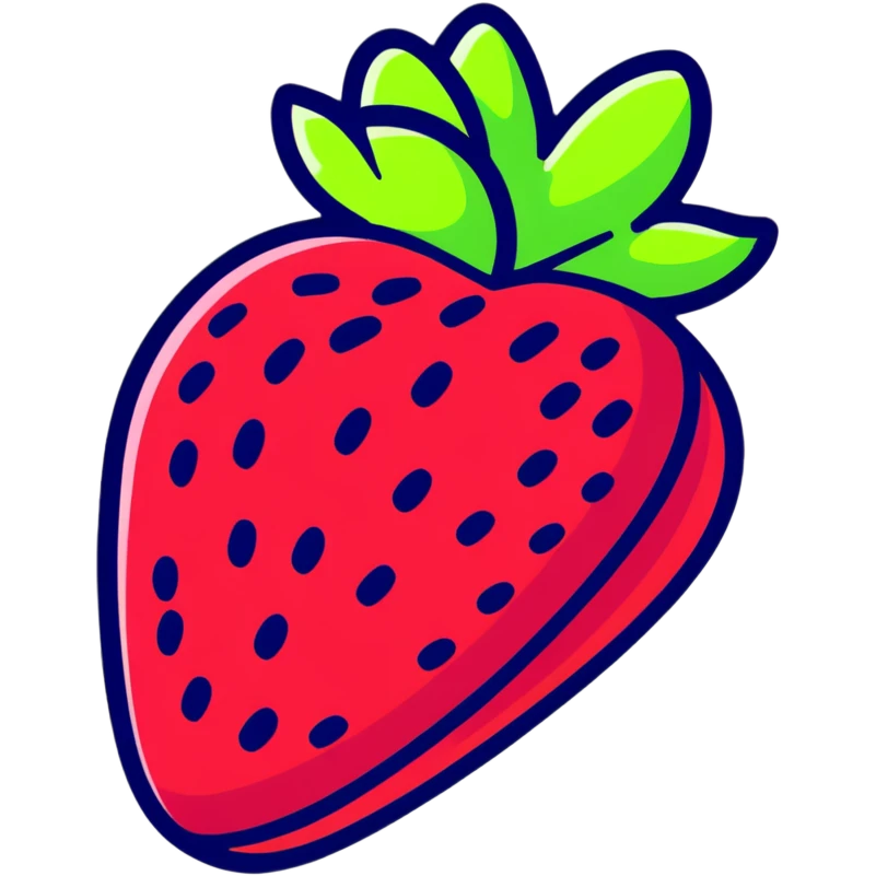 neon acid strawberry emoji
