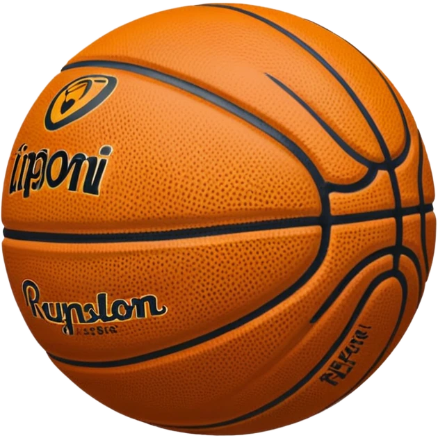 Crea un balón de basket negro con rayas blancas emoji