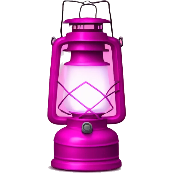 Realistic camping fuschia lit camping lantern lisolated. emoji
