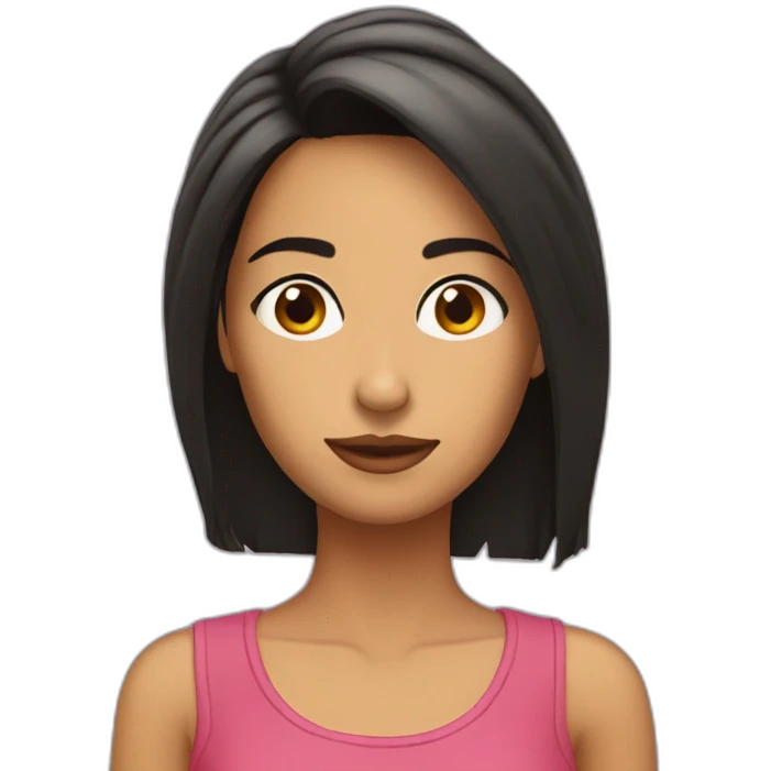 Chica morena pelo largo emoji