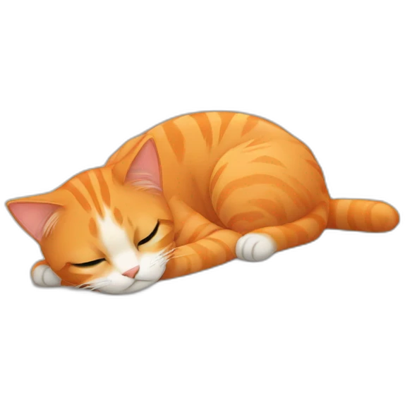 an orange cat lying on floor emoji