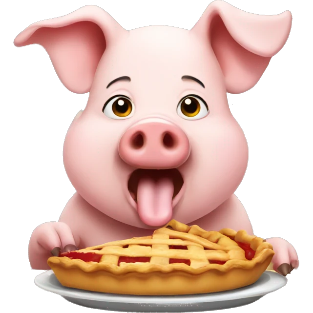 Pig eating pie emoji