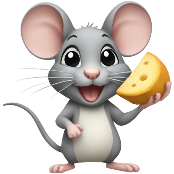 Mouse sending eating and winking emoji