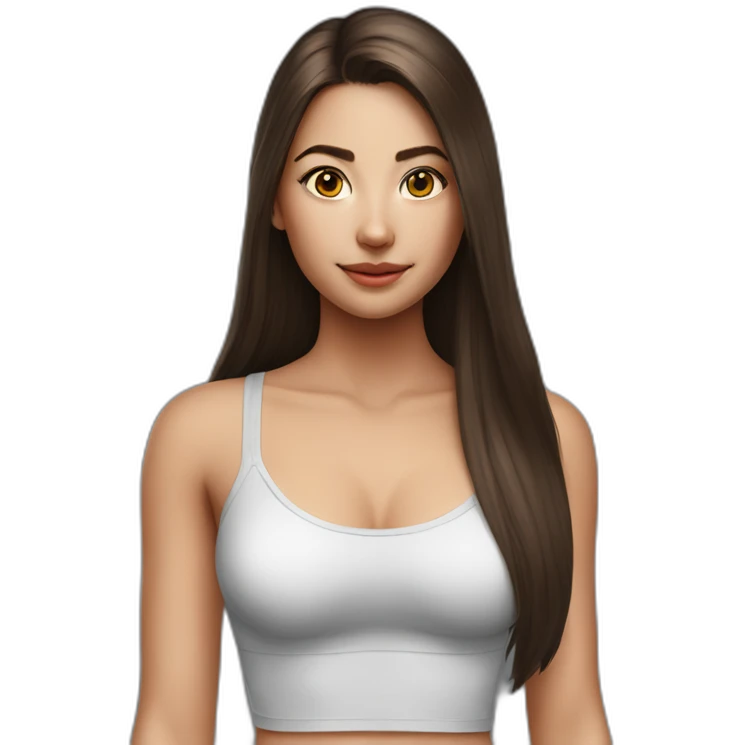 hyperrealistic-brunette-female,-15-years-old,-long-straight-hair,-tight-bra,-tight-panties,-full-view emoji