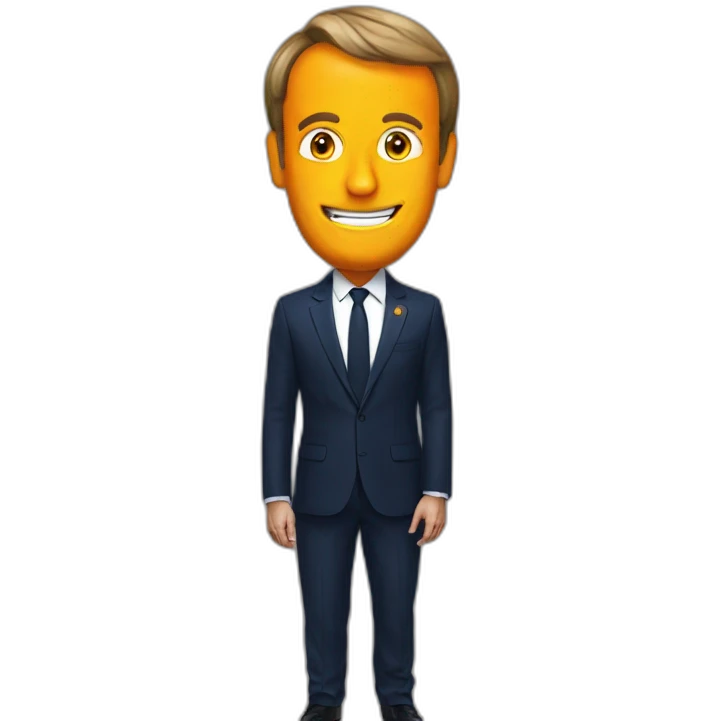 macron avec une citrouille emoji