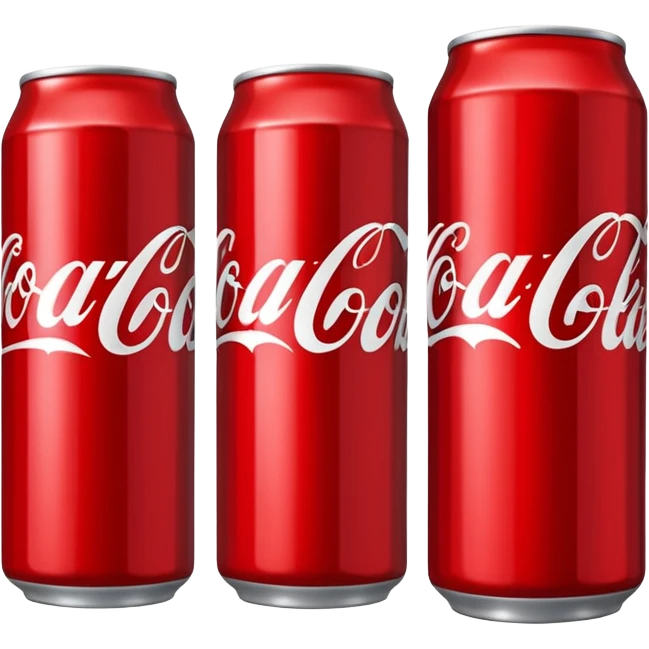 5 different cans of coke placed in line emoji