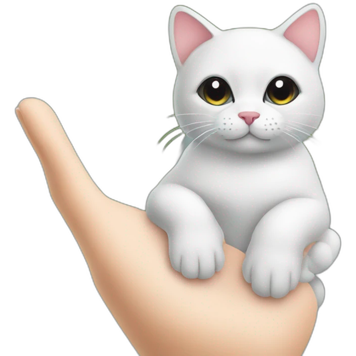 cute cat sit on the palm emoji