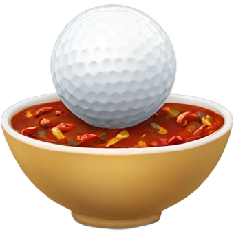 Golf ball in bowl of chili emoji