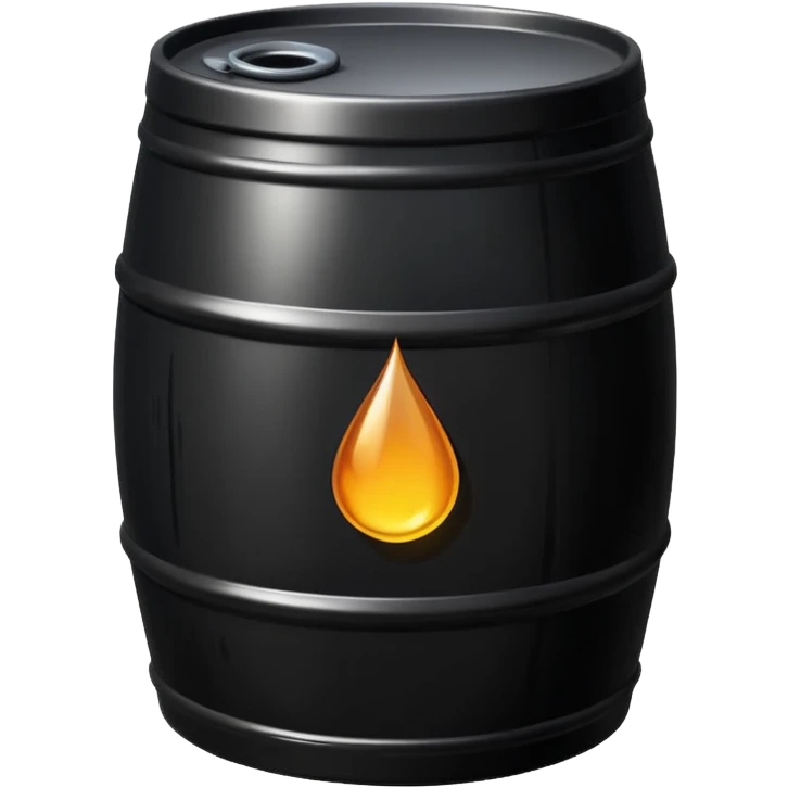 generate an ultra realistic black metal barrel without rust and with a black drop of oil on it emoji