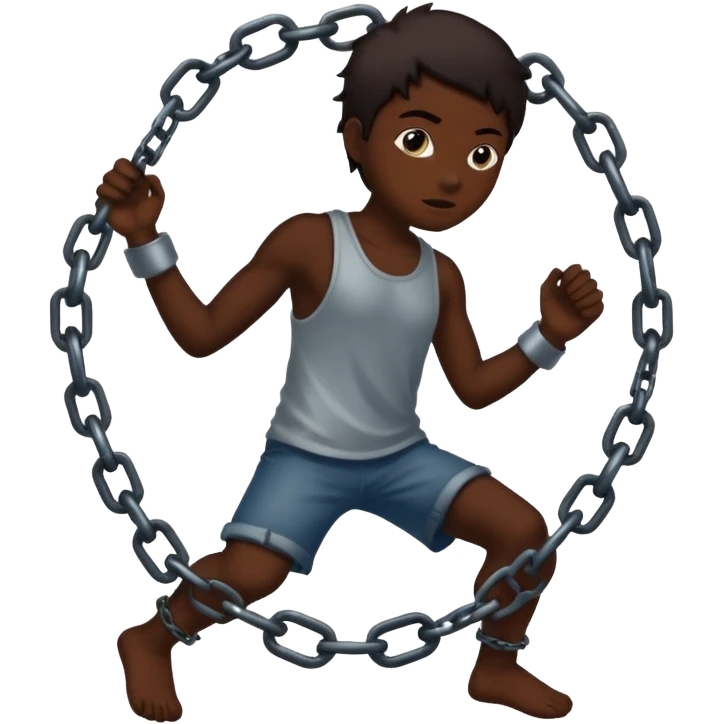silhouette breaking free from chains emoji
