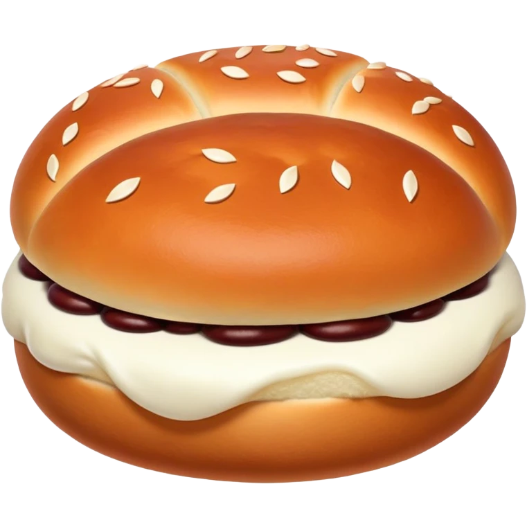 Red bean bun, sweet Chinese bread with red bean paste filling emoji