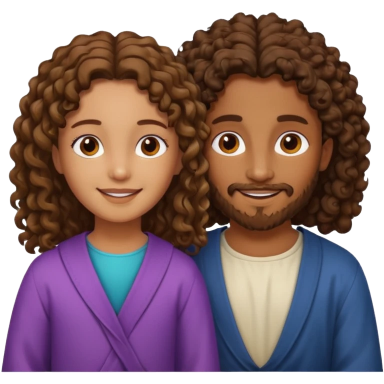 Jesus y una niña morena y crespa  emoji