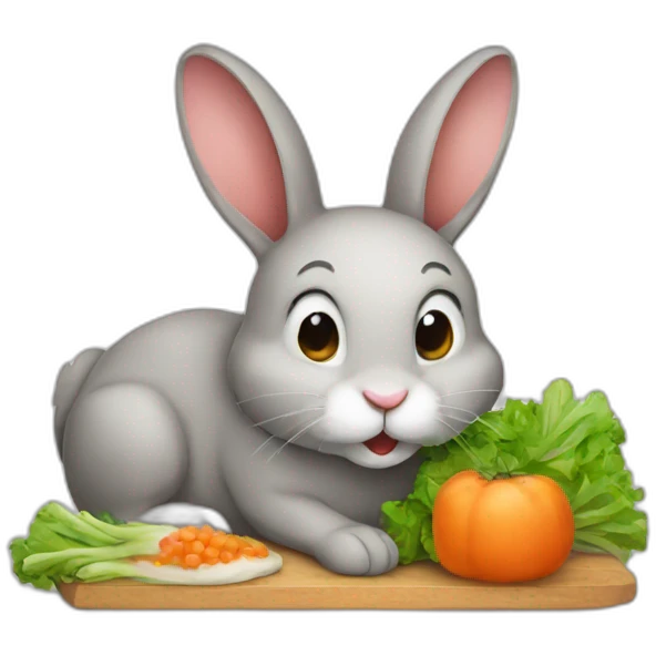 Rabbit eat emoji