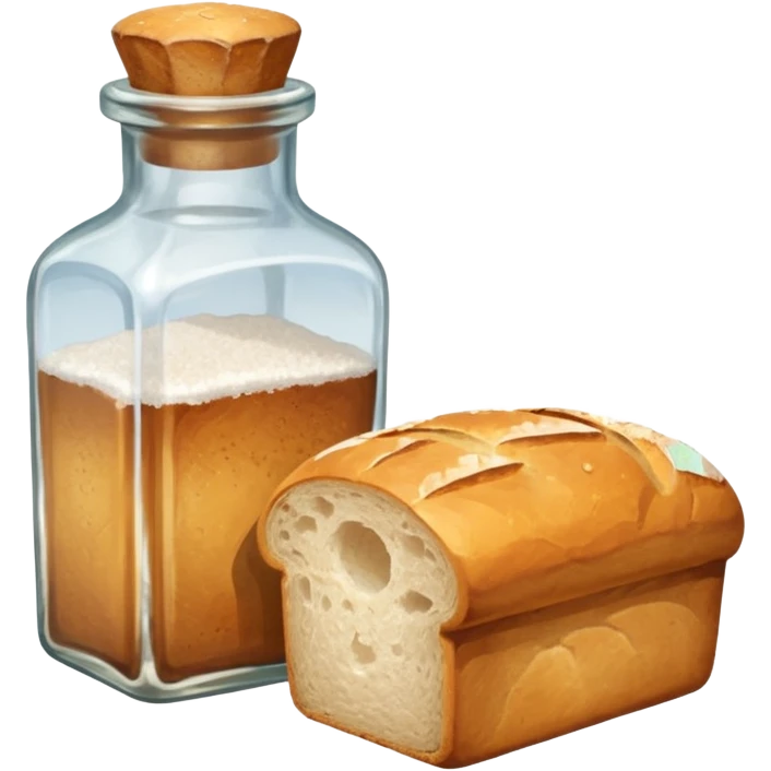  a one victorian bottle of salt and a loaf of bread emoji