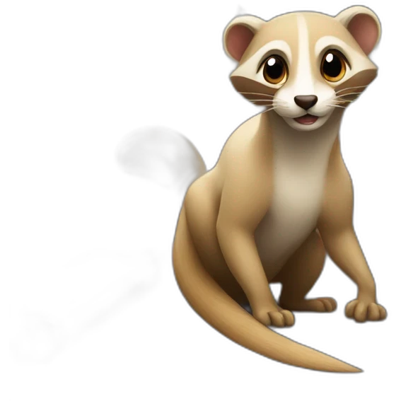 Weasel in a train emoji