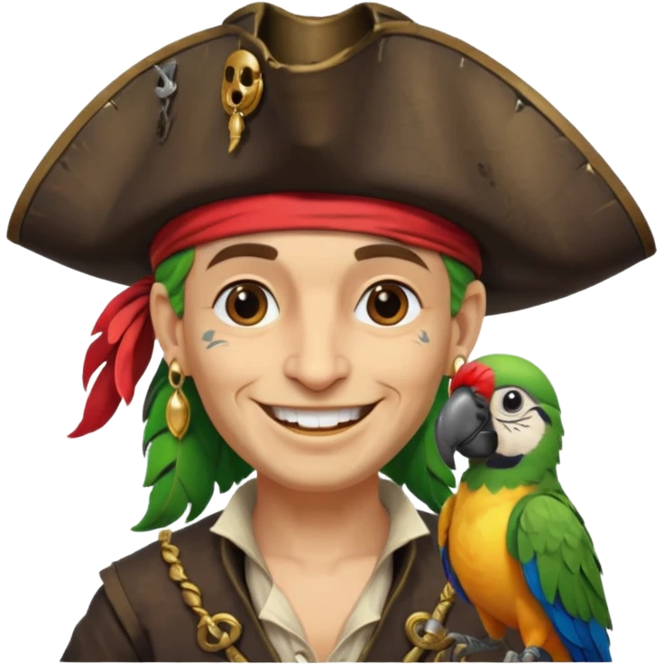 pirate and parrot emoji