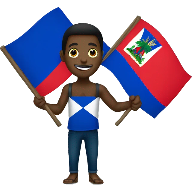 Haitian holding a Haitian flag emoji