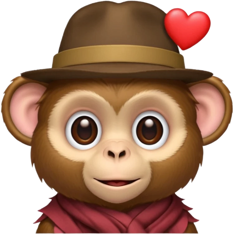 Monkey with a hat and heart eyes  emoji