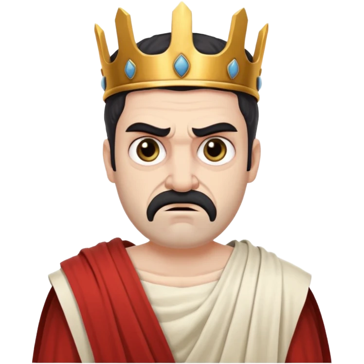 evil ancient greek king with toga ugly emoji