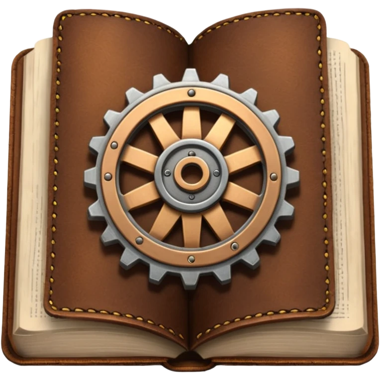 open book with a gear above it emoji