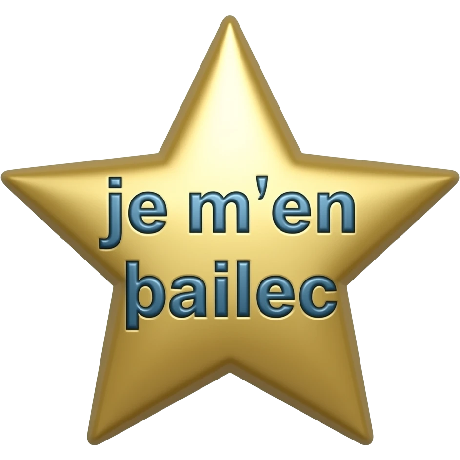 Une étoile filante avec écrit « je m’en balec » à l’intérieur le plus réaliste possible emoji