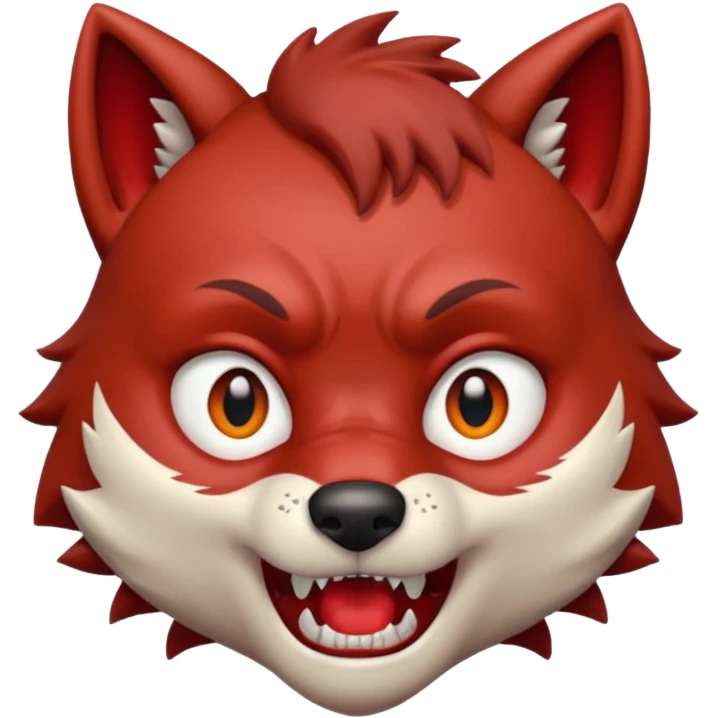 Wolf Boy Red Scared emoji