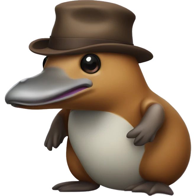 Platypus with a tiny hat emoji