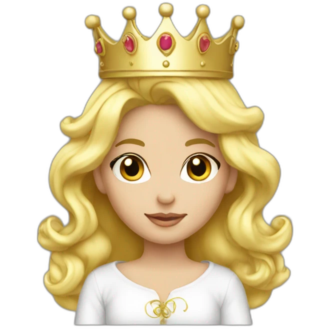 blond princess white with crown hoodie liquid emoji