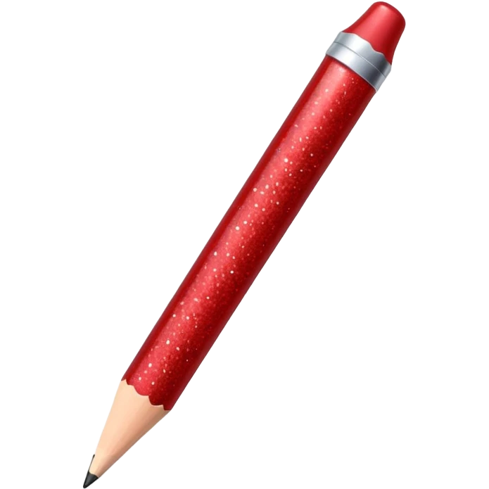 red glitter pencil emoji