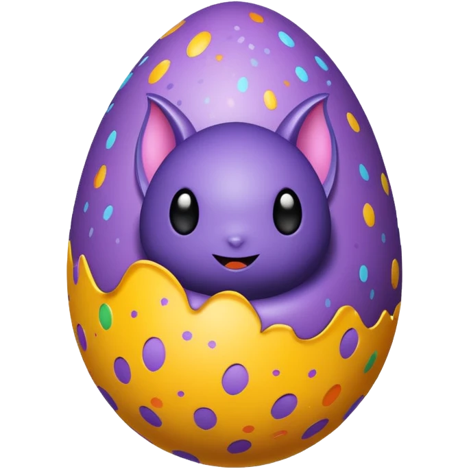 easter egg with bat emoji