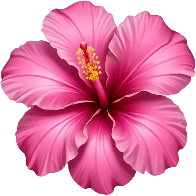 A pink hibiscus flower but in the shape of a heart emoji