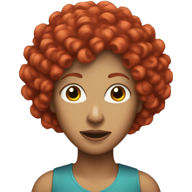 woman with funny red curly wig emoji
