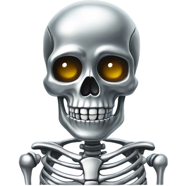 Skeleton made out of chrome emoji
