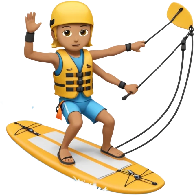 3D icon of a person wakeboard emoji