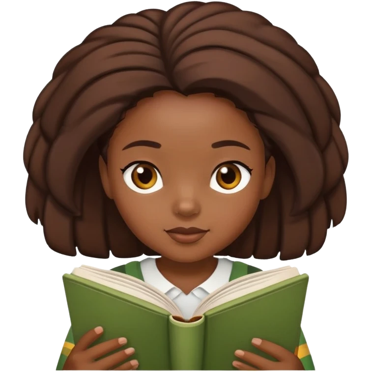 Zimbabwean girl reading a book emoji