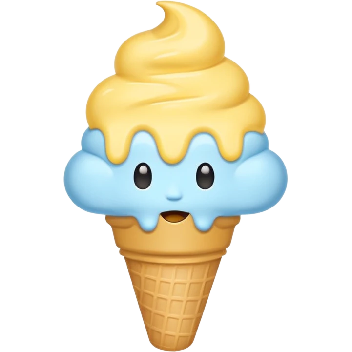Ice cream emoji, pastel blue & yellow palette
Flat vector, minimal, cute emoji style emoji