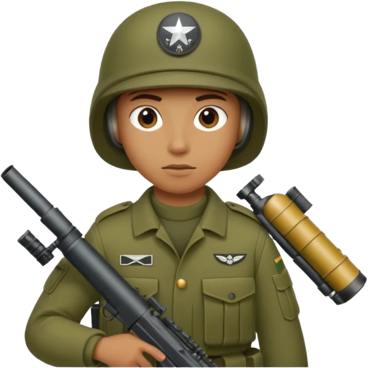 
solder with anti-tank missile system emoji
