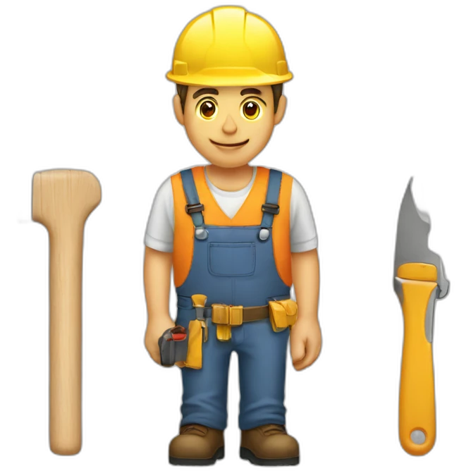 Worker with master carpenter emoji