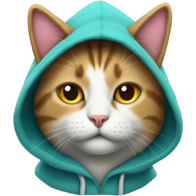 Cat wearing a hoodie emoji