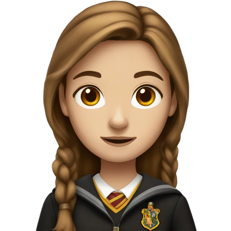 hogwarts uniform brown-haired girl emoji