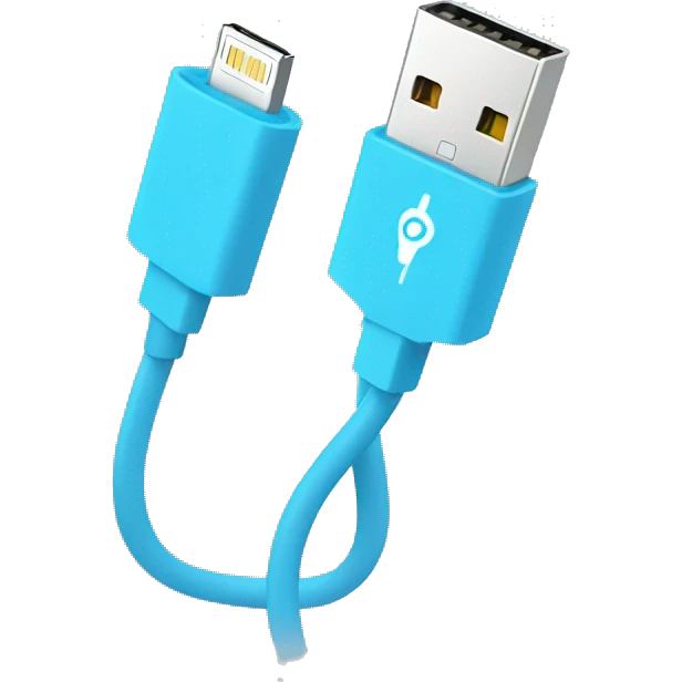 Light blue usb cable emoji