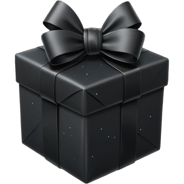black present with black sparkling bow  emoji