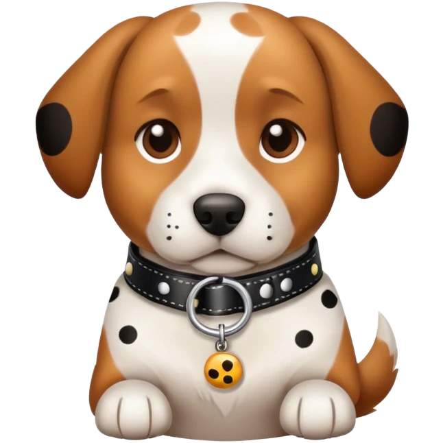 Dog wearing emoji
