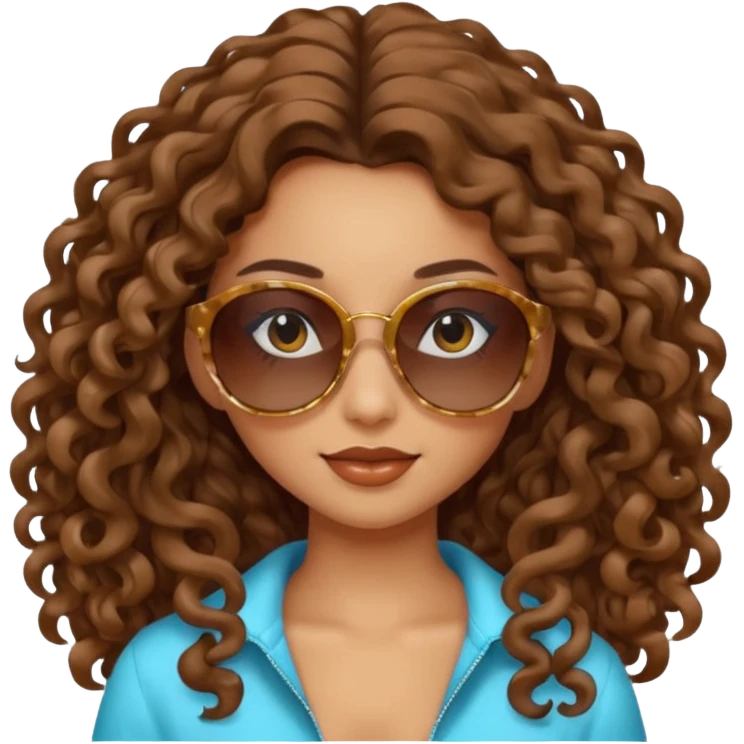 Biker Gang with Sunglasses,girl, long curly hair, sunglasses emoji