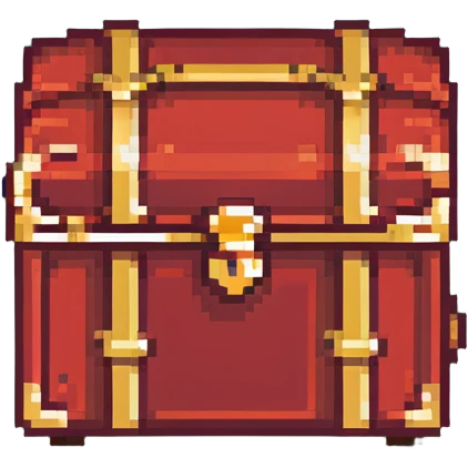 A red RPG treasure chest with gold trim, 16-bit style emoji