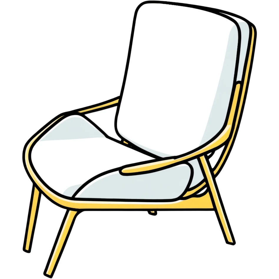 black and white chair, monochrome emoji